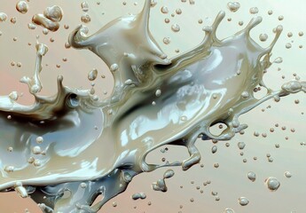 Poster - Dynamic Splash of Liquid with Bubbles in Abstract Style Captured in High Resolution for Creative and Artistic Uses in Design Projects and Backgrounds