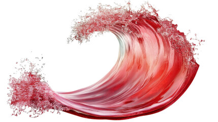 Poster - Red wave splashing with transparent background