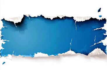 Poster - Torn Edges with Blue Background and White Texture Ideal for Creative Designs, Advertising, and Marketing Materials in Various Media Formats
