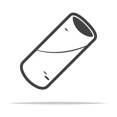 Wall Mural - empty toilet paper roll icon transparent vector isolated