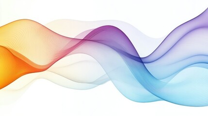 Fototapete - A mesmerizing abstract wave design blending shades of light blue, orange, and purple, creating a dynamic and colorful pattern, perfect for creative content