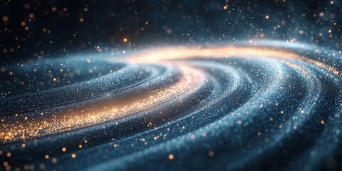 Wall Mural - abstract swirling golden and blue particles background a cosmic spectacle for graphic design