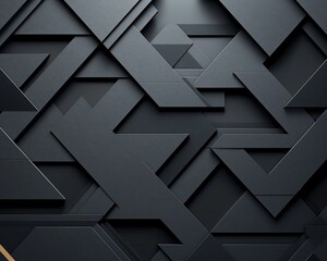 Poster - Abstract dark gray geometric shapes pattern.