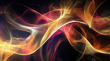 Fototapete - Abstract light trails and digital textures forming a futuristic technological background