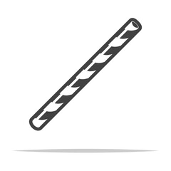 Wall Mural - striped drinking straw icon transparent vector isolated