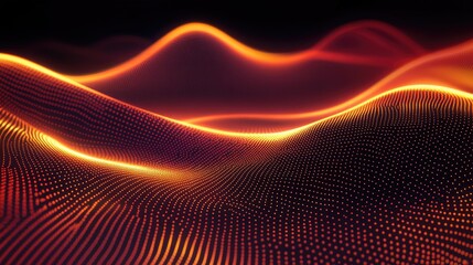 Fototapete - Dynamic abstract digital background with glowing lines and grid patterns, evoking technology and AI