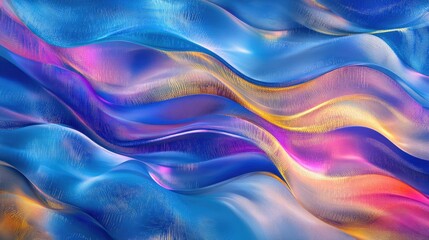 Fototapete - Luminous data patterns and abstract waves blending into a seamless futuristic design