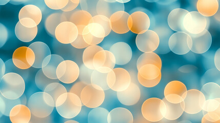 Aufkleber - A luminous bokeh-inspired layout where scattered golden lights intermingle with deep azure tones, suggesting depth and motion,