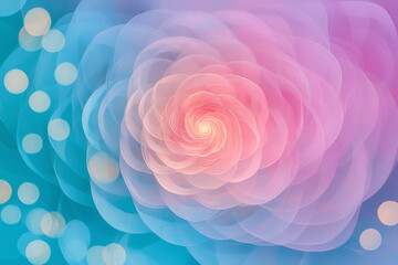 Poster - A captivating swirl of rose gold hints amidst a predominantly azure bokeh field, giving a layered, magical sense of light,