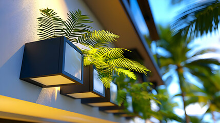 Wall Mural - Tropical resort exterior lighting