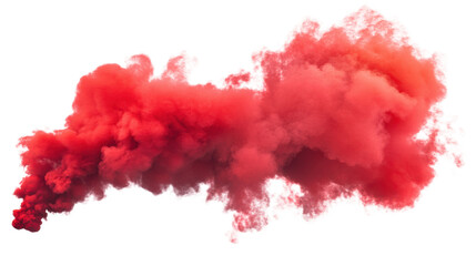 Poster - Red smoke bomb exploding on transparent background