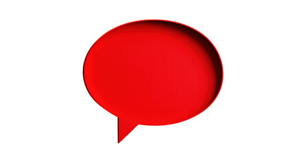 Leinwandbilder - Red speech bubble communicating on transparent background