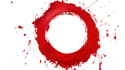 Poster - Red paint stroke circle on transparent background