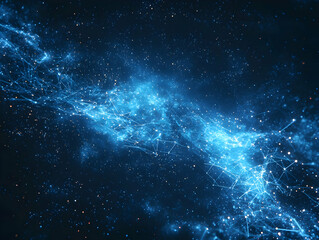 Poster - Cosmic network, glowing nebula, starry background, digital art, tech concept