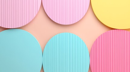 Poster - vibrant circular shapes in pastel colors on a soft background for creative design and artistic proje