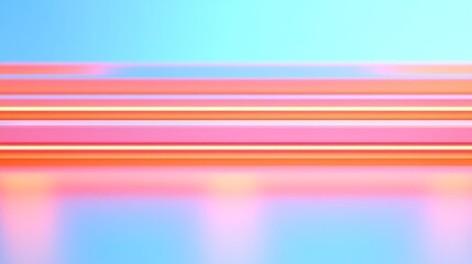 Poster - Vibrant Linear Light Patterns on Soft Blue and Pink Gradient Background for Modern Abstract Art Projects