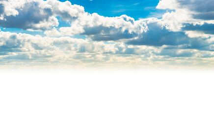 Wall Mural - Blue sky and clouds background in PNG isolated on transparent background