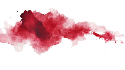 Poster - Red watercolor stain splashing on transparent background