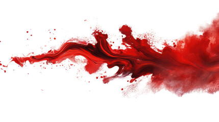 Poster - Red paint splashing and swirling on transparent background