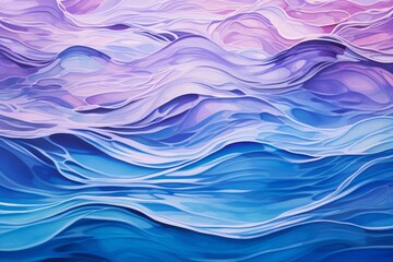 Poster - abstract flowing waves in shades of purple and blue create a calming and serene background, perfect 
