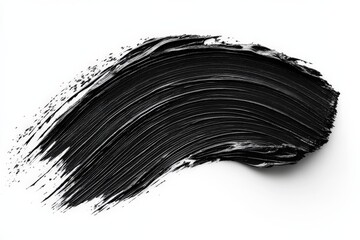 Poster - Unique black paint stroke on white surface captures artistic creativity and texture in minimalistic style