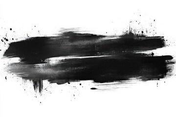 Poster - Bold black brush strokes create an abstract design on a white background showcasing artistic expression