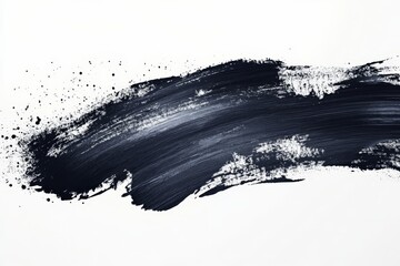 Poster - Bold black and white brushstroke on canvas captures abstract art expression in modern design style