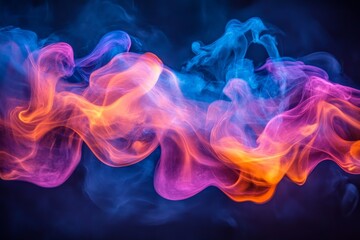 Aufkleber - Colorful smoke swirls create an abstract pattern against a dark backdrop