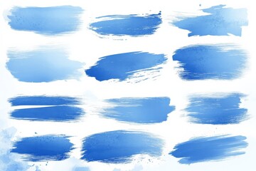 Poster - Colorful blue brush strokes arranged in a grid pattern highlighting creativity and artistic expression