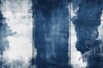 Aufkleber - Artistic blue and white textured background showcasing abstract brush strokes and layered paint on a canvas