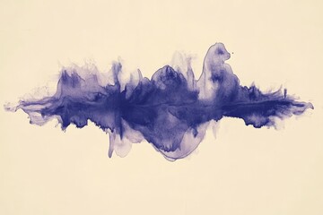 Poster - Abstract purple ink wave pattern flowing across a light background in a creative art piece
