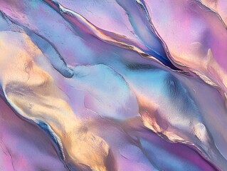 Wall Mural - Abstract composition of iridescent gradients flowing seamlessly over textured surfaces
