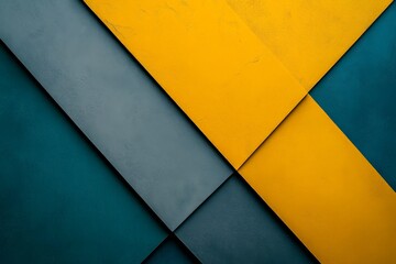 Poster - Colorful abstract geometric patterns created with layered textures in vibrant blue and yellow tones