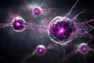 Poster - Microscopic Visualization of Interconnected Neurons with Glowing Nuclei