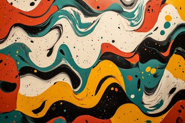 Leinwandbilder - Colorful abstract patterns create a dynamic visual experience in vibrant fluid art design