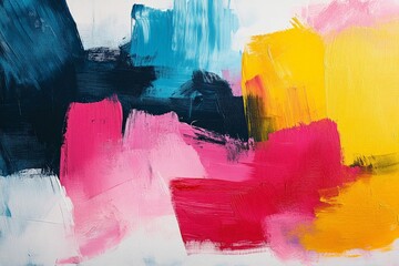Aufkleber - Vibrant abstract artwork showcasing bold colors and dynamic brush strokes in a contemporary style