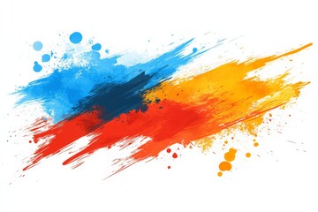 Aufkleber - Vibrant explosion of colors blending together in dynamic abstract art on a white background