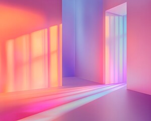 Wall Mural - Bright pastel gradients blending seamlessly with soft glowing light effects and subtle textures