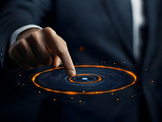 Poster - Businessperson interacts with digital interface