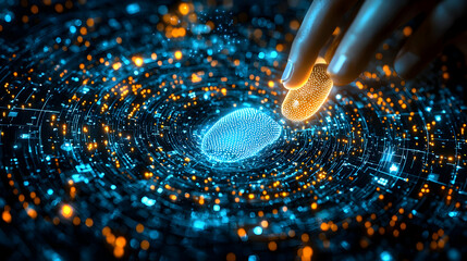 Poster - Finger scanning futuristic tech
