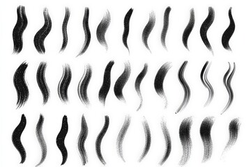 Aufkleber - Collection of various brush strokes showcasing different styles and techniques for artistic expression