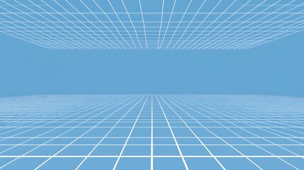 Abstract Grid Pattern on Blue Background
