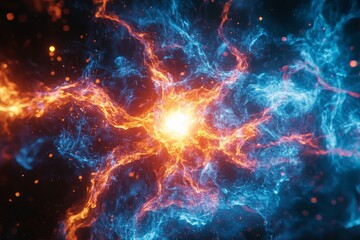Aufkleber - Vibrant cosmic explosion showcasing swirling energy and color in deep space