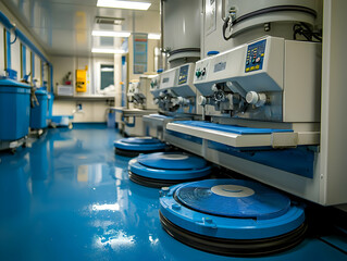 Poster - Lab equipment on mobile bases, sterile room