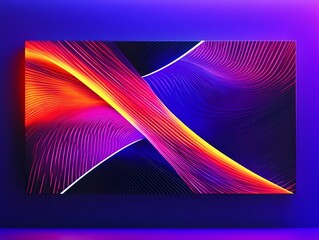 Sticker - Minimalist abstract lines in bold neon colors creating a sleek and futuristic design
