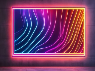 Sticker - Minimalist abstract lines in bold neon colors creating a sleek and futuristic design