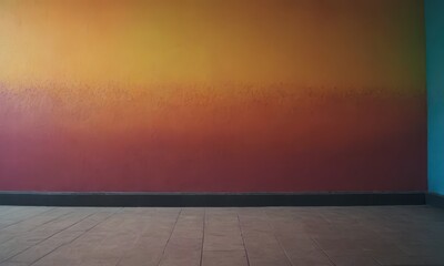 Wall Mural - Cement wall and floor for copy space, vibrant, Colorful gradient splash