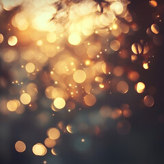 Poster - Golden Bokeh of Light: Soft focus captures shimmering bokeh lights against a mysterious backdrop, evoking a sense of enchantment and festive warmth.