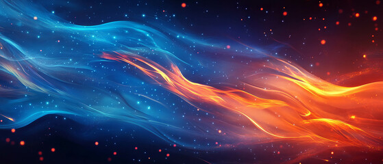 Poster - Vibrant abstract fire sparks create an artistic dynamic background display of colors