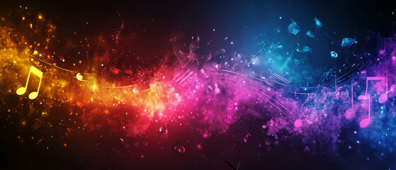 Poster - Energetic abstract background expressing vibrant music vibes and artistic design elements